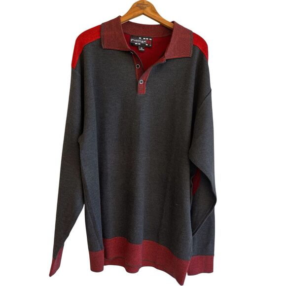 Royal Prestige Mens Polo Sweater Size 3XL Colorblock Elbow Patches Grandpacore - Picture 1 of 13